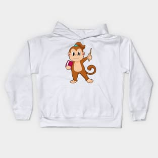 Monkey Teacher Book Pointer Kids Hoodie